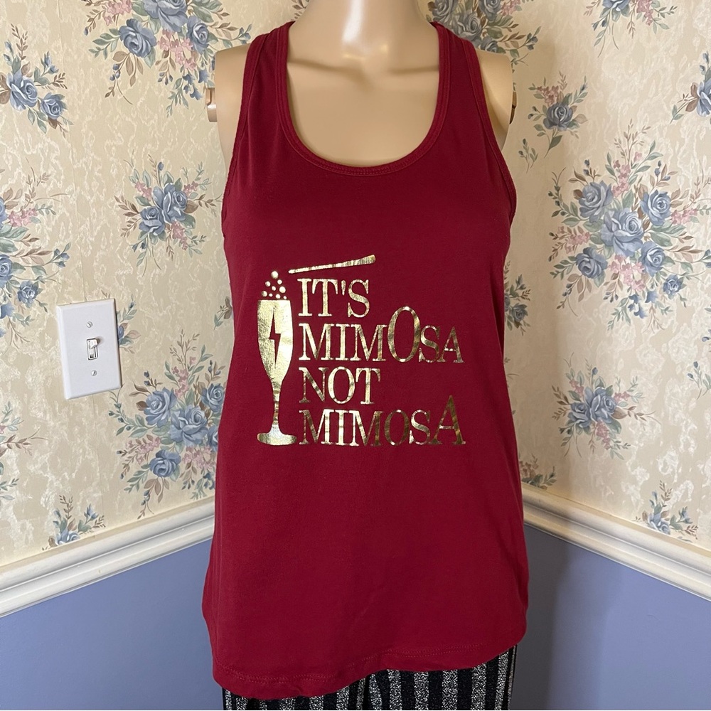Next Level Its Mimosa Not Mimosa Harry Potter Red & Gold Tank Top, Size M